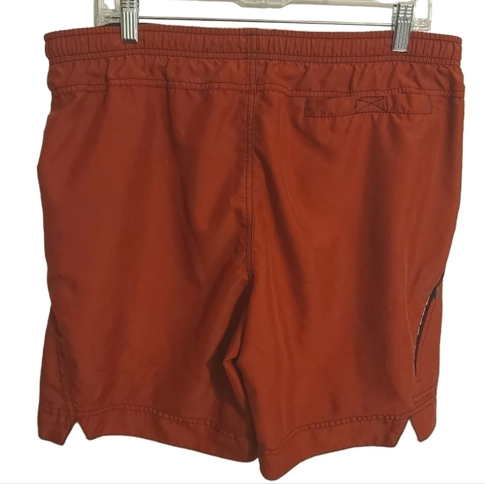 Speedo | Men's Red Athleisure Sporty Swim Trunks With Pockets (Size Small)